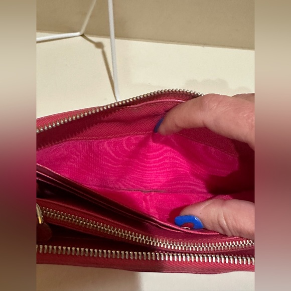 Prada Pink Saffiano Long Zip Wallet - Picture 9 of 13